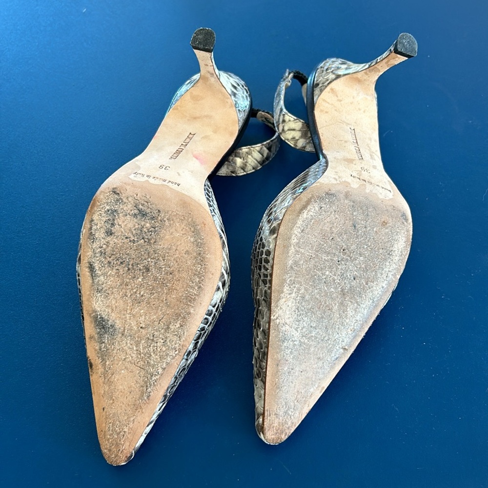 Manolo Blahnik Python 2 1/2 Slingback Heels - image 5